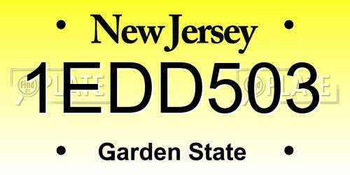 1EDD503 New Jersey License Plate