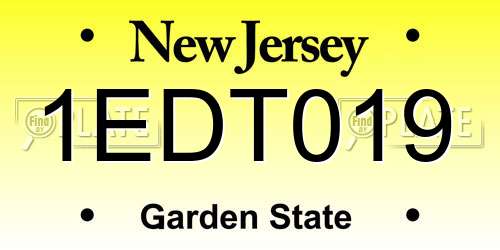 1EDT019 New Jersey License Plate