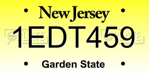 1EDT459 New Jersey License Plate