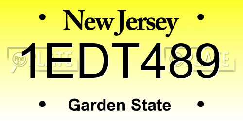 1EDT489 New Jersey License Plate
