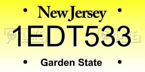 1EDT533 New Jersey License Plate