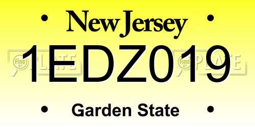 1EDZ019 New Jersey License Plate