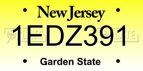 1EDZ391 New Jersey License Plate