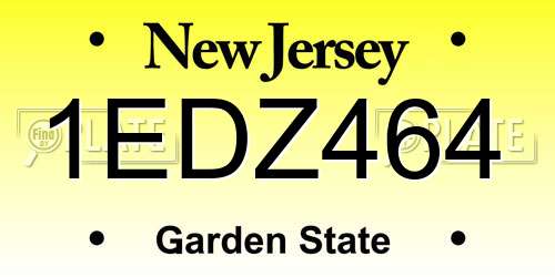 1EDZ464 New Jersey License Plate