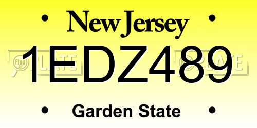 1EDZ489 New Jersey License Plate