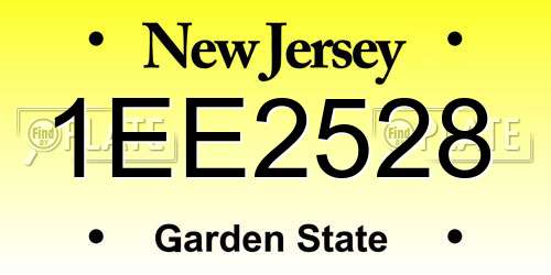 1EE2528 New Jersey License Plate