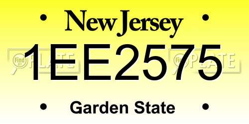 1EE2575 New Jersey License Plate