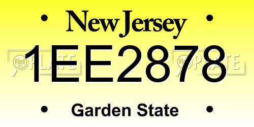 1EE2878 New Jersey License Plate