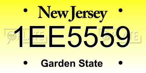 1EE5559 New Jersey License Plate