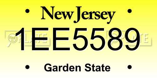 1EE5589 New Jersey License Plate