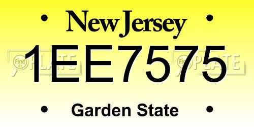 1EE7575 New Jersey License Plate