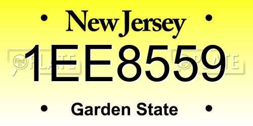 1EE8559 New Jersey License Plate