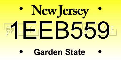 1EEB559 New Jersey License Plate
