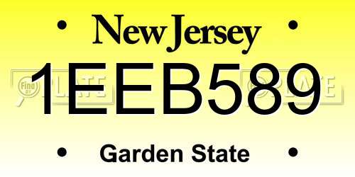 1EEB589 New Jersey License Plate