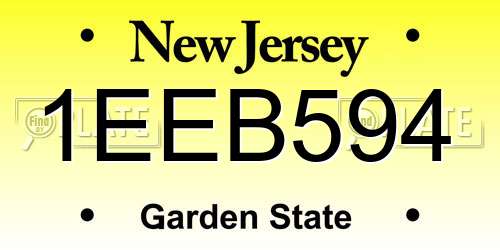1EEB594 New Jersey License Plate