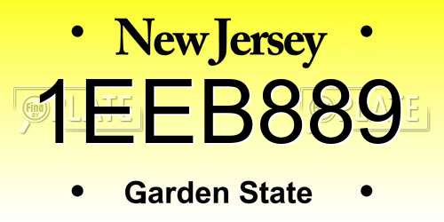 1EEB889 New Jersey License Plate