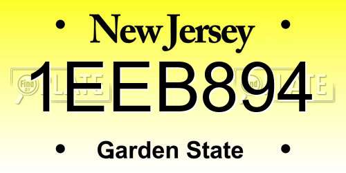 1EEB894 New Jersey License Plate