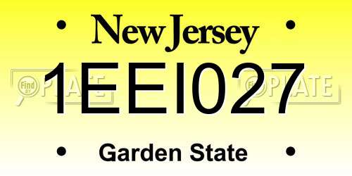 1EEI027 New Jersey License Plate