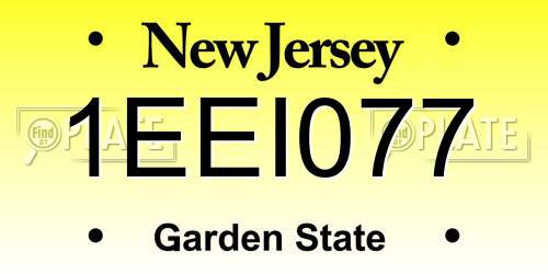 1EEI077 New Jersey License Plate