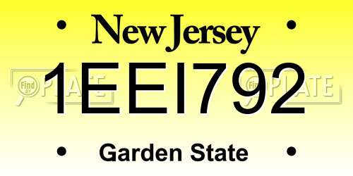 1EEI792 New Jersey License Plate