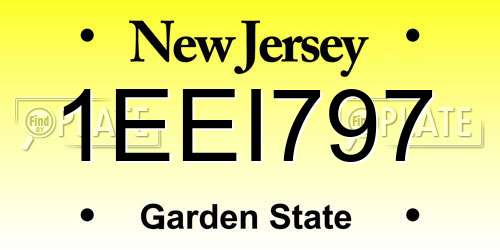 1EEI797 New Jersey License Plate