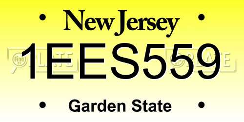 1EES559 New Jersey License Plate