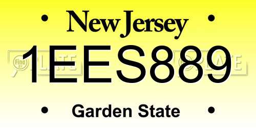 1EES889 New Jersey License Plate