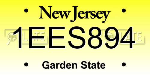 1EES894 New Jersey License Plate