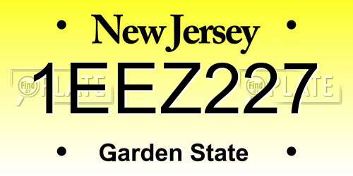 1EEZ227 New Jersey License Plate