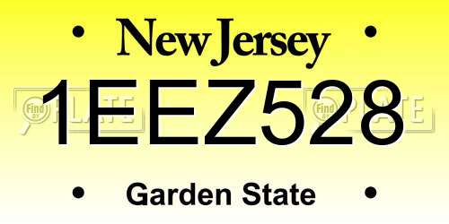 1EEZ528 New Jersey License Plate