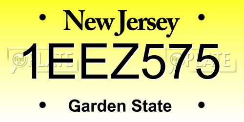1EEZ575 New Jersey License Plate