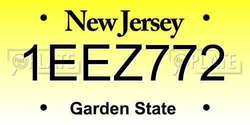 1EEZ772 New Jersey License Plate