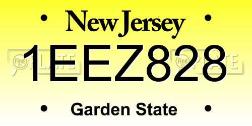 1EEZ828 New Jersey License Plate