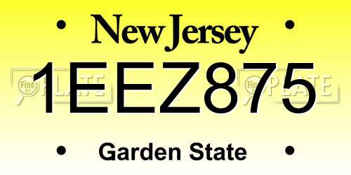 1EEZ875 New Jersey License Plate