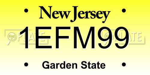1EFM99 New Jersey License Plate