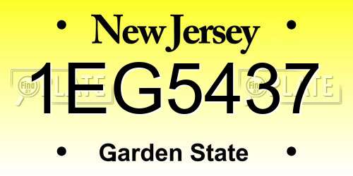 1EG5437 New Jersey License Plate