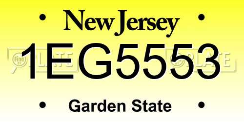1EG5553 New Jersey License Plate