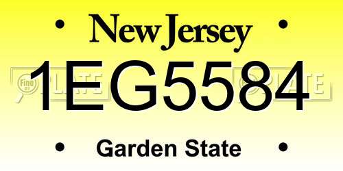 1EG5584 New Jersey License Plate