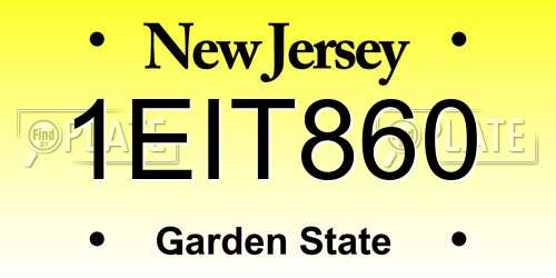 1EIT860 New Jersey License Plate