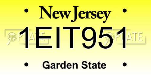 1EIT951 New Jersey License Plate