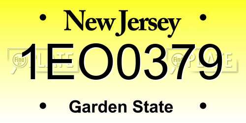 1EO0379 New Jersey License Plate