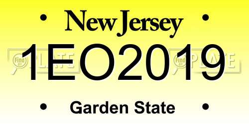 1EO2019 New Jersey License Plate
