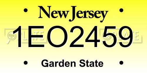 1EO2459 New Jersey License Plate