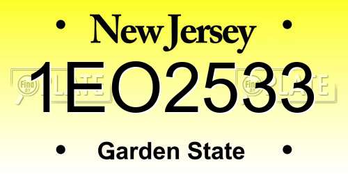 1EO2533 New Jersey License Plate