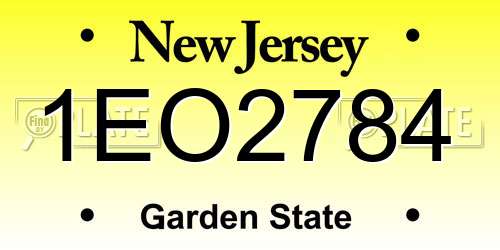 1EO2784 New Jersey License Plate