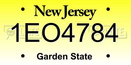 1EO4784 New Jersey License Plate
