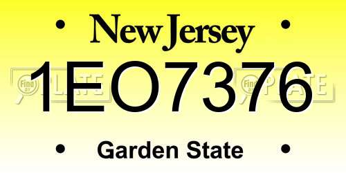 1EO7376 New Jersey License Plate