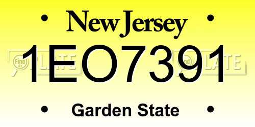 1EO7391 New Jersey License Plate