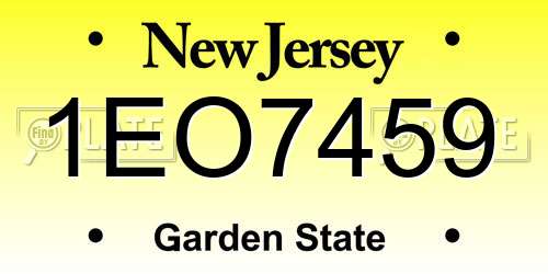 1EO7459 New Jersey License Plate