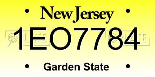 1EO7784 New Jersey License Plate